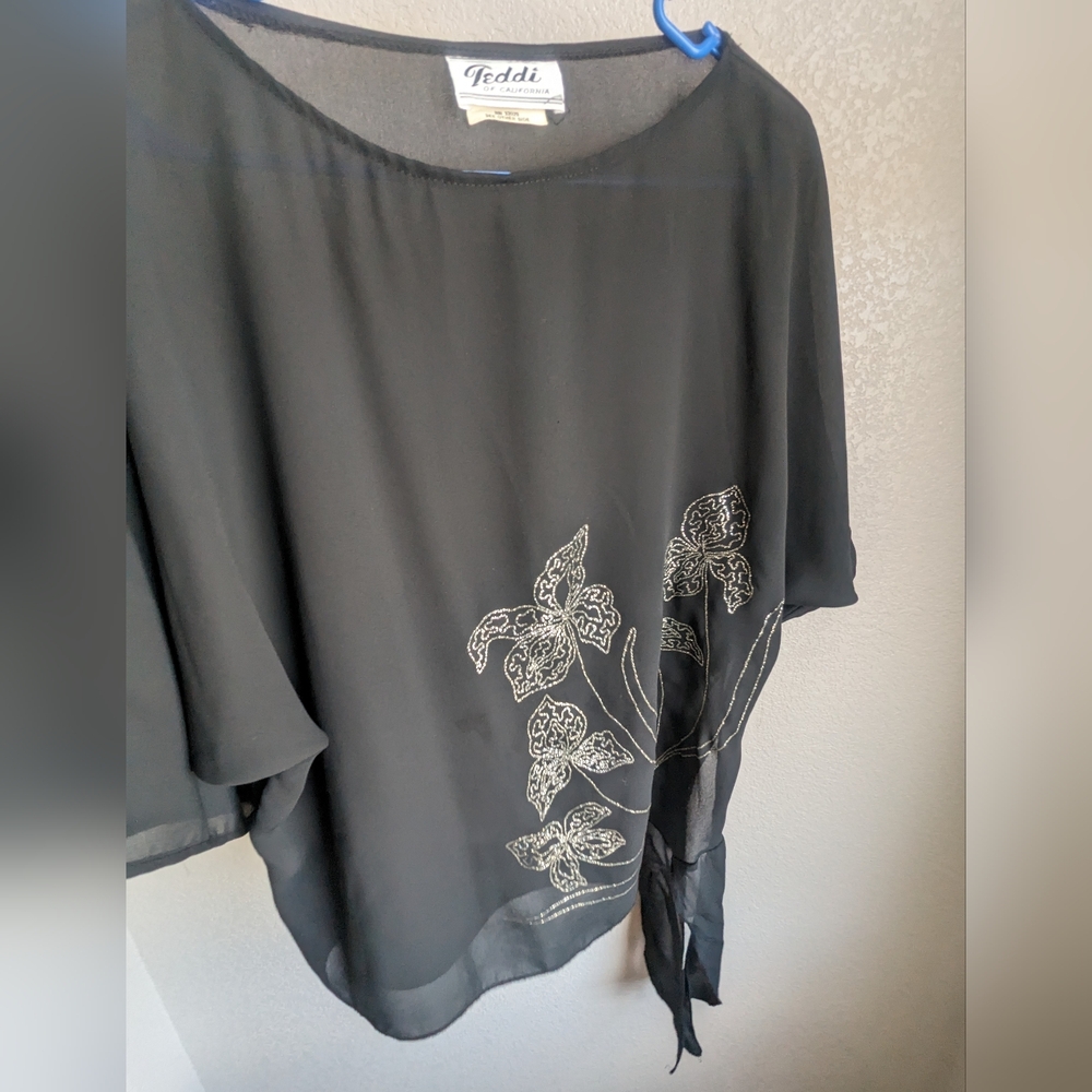 Vintage black top with side tie